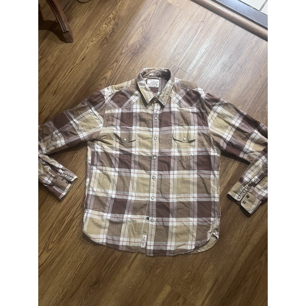 Lucky Brand California Fit Button Up Flannel Shirt Mens Size Large